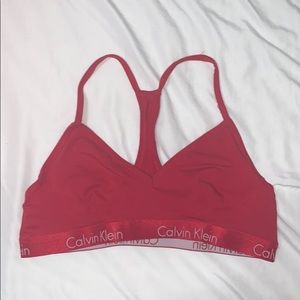 NWOT Red Calvin Klein Unpadded Racerback Bralette